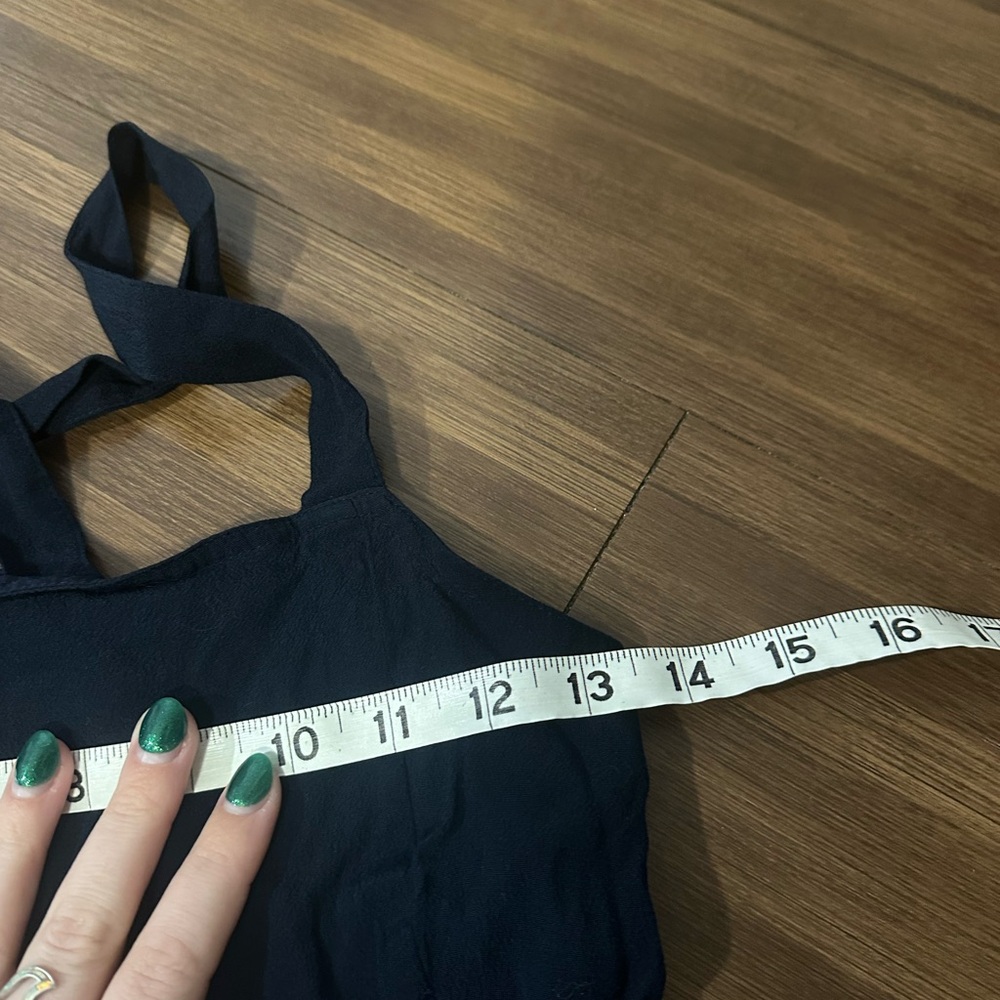 Madewell Smocked Crop Jumpsuit deep navy style H1084 size 00 - Picture 8 of 10